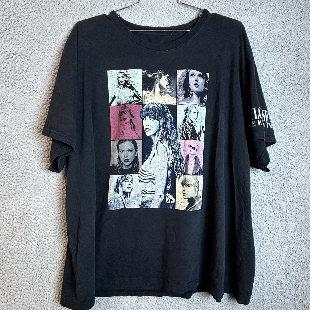 Taylor Swift The Eras Tour Concert Graphic T-Shirt Black Unisex Size 2XL